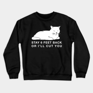 Social Distance Kitty - white Crewneck Sweatshirt